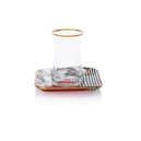 Schafer Natur 6 Kişilik Cam Çay Seti 12 Parça-Siyah01