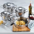 Schafer Stahl Çelik Tencere Seti 8 Parça-Inox