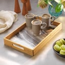 Schafer Vera Küçük Boy Mermer Desenli Tepsi 1 Parça-Kahverengi