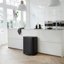 Brabantia Bo Matt Black Pedallı Çöp Kutusu 60 L (Plastik İç Kovalı (BRA 211362)