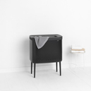 Brabantia Bo Matt Black Plastik Kapaklı Çamaşır Sepeti 60 L (BRA 200526)