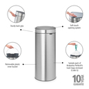 Brabantia Fpp Matt Steel New Dokunmatik Çöp Kutusu 30 L 