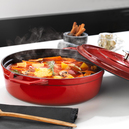 Schafer Guss Chef Döküm Basık Tencere 28Cm-2 Parça-Kırmızı
