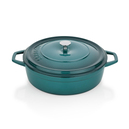 Schafer Guss Chef Döküm Basık Tencere 28Cm-2 Parça-Turkuaz