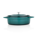 Schafer Guss Chef Döküm Basık Tencere 26Cm-2 Parça-Turkuaz