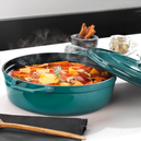 Schafer Guss Chef Döküm Basık Tencere 28Cm-2 Parça-Turkuaz