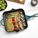 Schafer Guss Chef Döküm Kare Kızartma Tavası 28x28Cm-Turkuaz