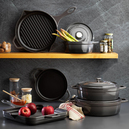 Schafer Guss Chef Döküm Sahan Çift Kulplu 22 Cm-1 Parça-Gri