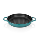 Schafer Guss Chef Döküm Yuvarlak Grill Tava Çift Kulplu 28Cm-Turkuaz