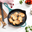 Schafer Guss Chef Döküm Yuvarlak Grill Tava 28Cm-Turkuaz