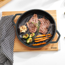 Schafer Guss Chef Döküm Yuvarlak Grill Tava Çift Kulplu 28Cm-Turkuaz