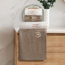 Schafer Home Diana Bambu Nakışlı Banyo Seti 6 Parça-Krem/Bej