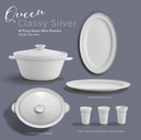 Schafer Queen Classy Bone Yemek Takımı 60 Parça-Gümüş