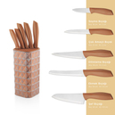Schafer Quick Chef Standlı Bıçak Seti 6 Parça-Rosegold01