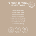 Schafer Superfine Bone Delicea Yemek Takımı 56 Parça-Gold