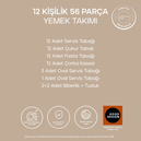 Schafer Superfine Bone Lumiere Yemek Takımı 56 Parça-Platin