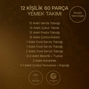Schafer Tılsım Charm Yemek Takımı 60 Parça-Siyah