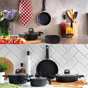 Set-106//940891//814857 - Schafer Rock Pro Granit Tencere Seti Siyah 11 Parça