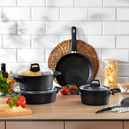 Set-57//786673//858424  -  Schafer Dark Storm Pro Granit 12 Parça Tencere Seti