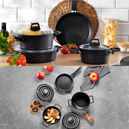 Set-57//786673//858424  -  Schafer Dark Storm Pro Granit 12 Parça Tencere Seti