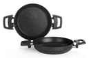 Schafer Black Stone 2 li Sahan Seti 18+22 Cm-Siyah