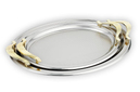 Schafer Ela 2 li Oval Çay Tepsisi-Platin01