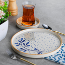 Schafer Fairy Çay Seti 18 Parça-Mavi Yaprak Desenli