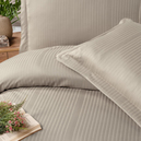 Schafer Home Shine Çizgili Pamuk Saten Çift Kişilik Nevresim Takımı-4 Parça