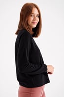 JUMENTSıfır Yaka Uzun Kol Sweatshirt -Siyah