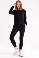 JUMENTSıfır Yaka Uzun Kol Sweatshirt -Siyah