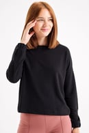 JUMENTSıfır Yaka Uzun Kol Sweatshirt -Siyah