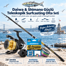 Daiwa & Shimano Güçlü Teleskopik Surfcasting Olta Seti, Surf Casting Olta Setleri, Gazi Fishing