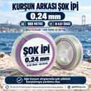 Kurşun Arkası Şok İpi - Multicolor - 100 Metre, 8 Kat Örgü İpler, Gazi Fishing