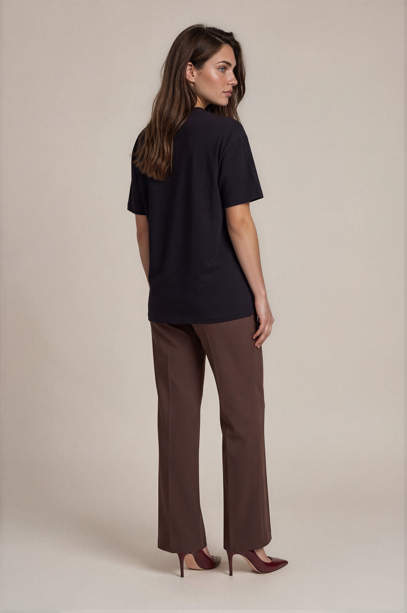 Bisiklet Yaka Kısa Kol Oversize Basic SİYAH