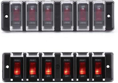 6'lı Switch Panel - Su Geçirmez Kapaklı