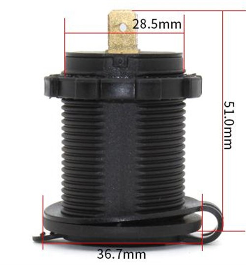 Bfy İkili USB Soketi + Voltmetre Yuvarlak