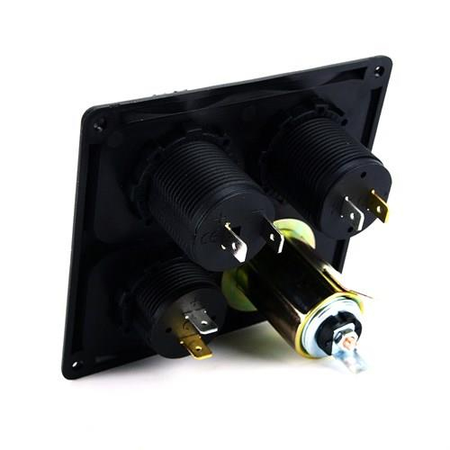 Bfy Switch Panel 4'lü Usb + Voltmetre + S.Çakmaklık + Çakmaklık