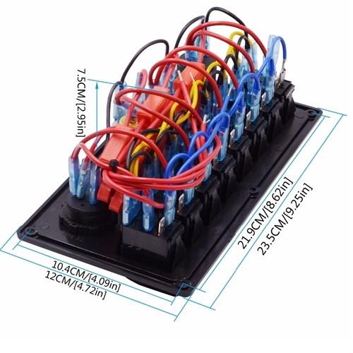 Bfy Switch Panel 8'li +Usb+Plastik Çakmaklık+ Çakmak+ Voltmetre