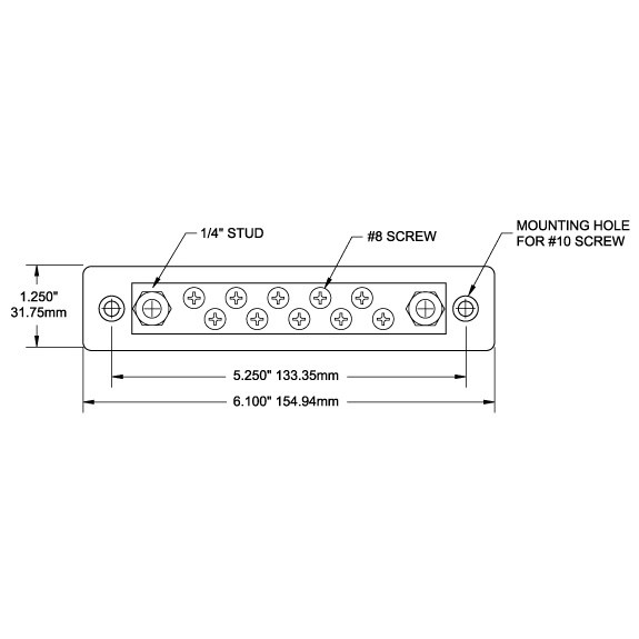 Blue Sea Systems 10 Vidalı Busbar 150A