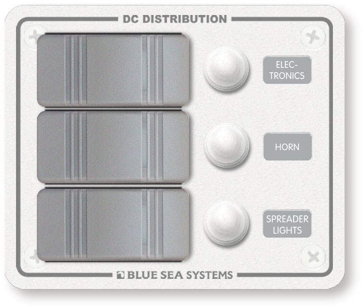 Blue Sea Systems 12/24V DC Su Geçirmez Beyaz Sigorta Paneli 3'lü 8274