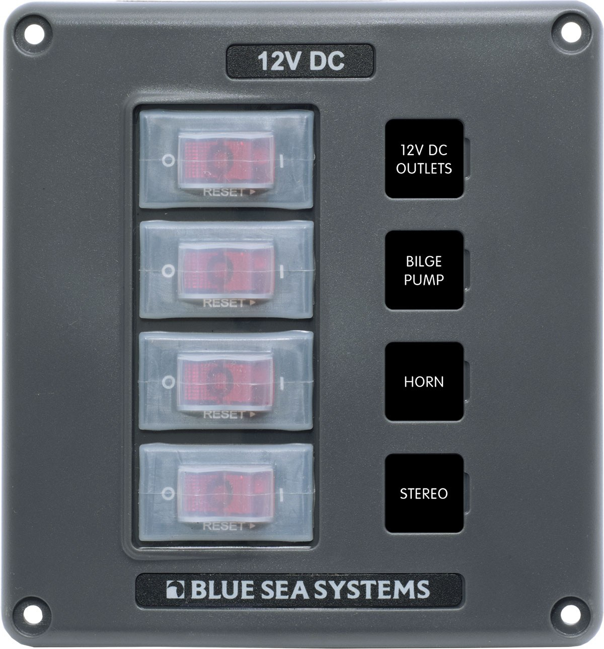 Blue Sea Systems 12V DC Su Geçirmez Sigorta Paneli 4'lü 4320