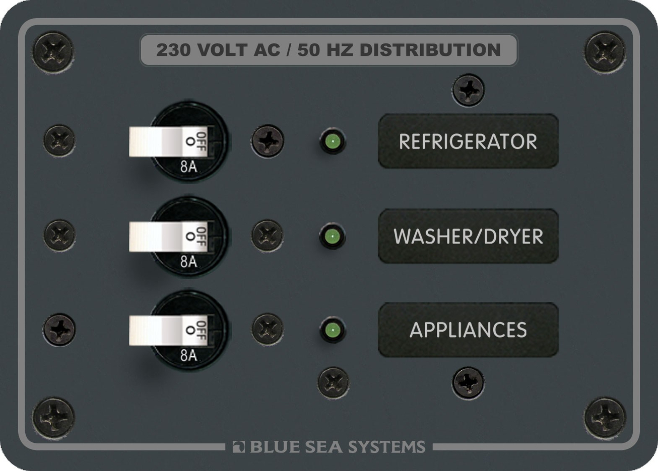 Blue Sea Systems 230V AC Sigorta Paneli 3 Pozisyonlu 8158