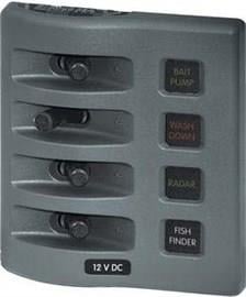 Blue Sea Systems WeatherDeck Su Geçirmez 4'lü Switch Sigorta Paneli