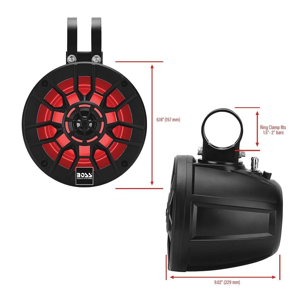 BOSS Audio Systems B40RGB Renkli Bluetooth lu Amfi li Waketower Marin Hoparlör