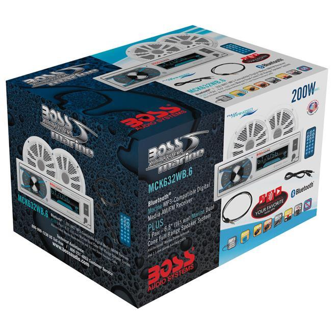 BOSS Audio Systems MCK632WB.6 USB, AUX Girişli Bluetoothlu Hoparlörlü Marin Teyp Seti