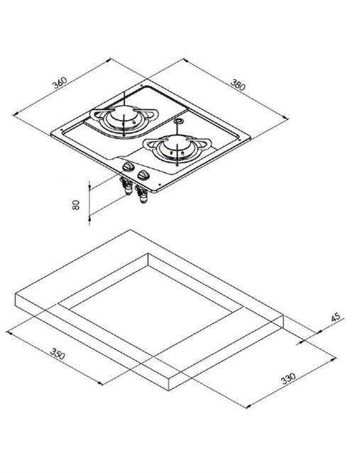 CAN Çiftli Gömme Ocak Pc1322