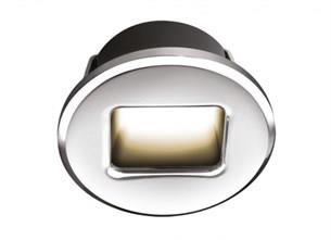 Ember Led Merdiven Lambası Sıcak Beyaz Yuvarlak, Parlak Krom 45 mm