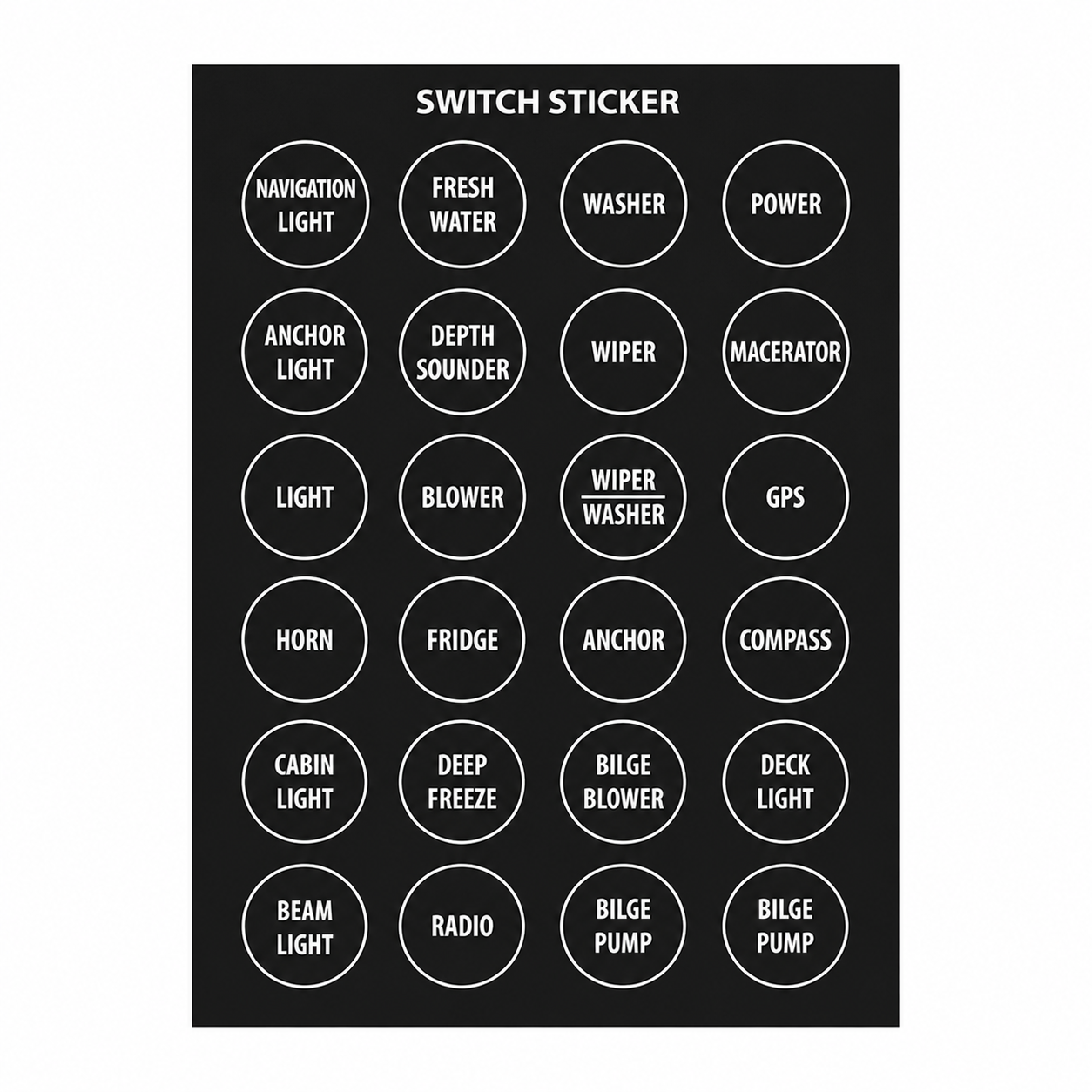 İngilizce Switch Etiketleri - Yuvarlak
