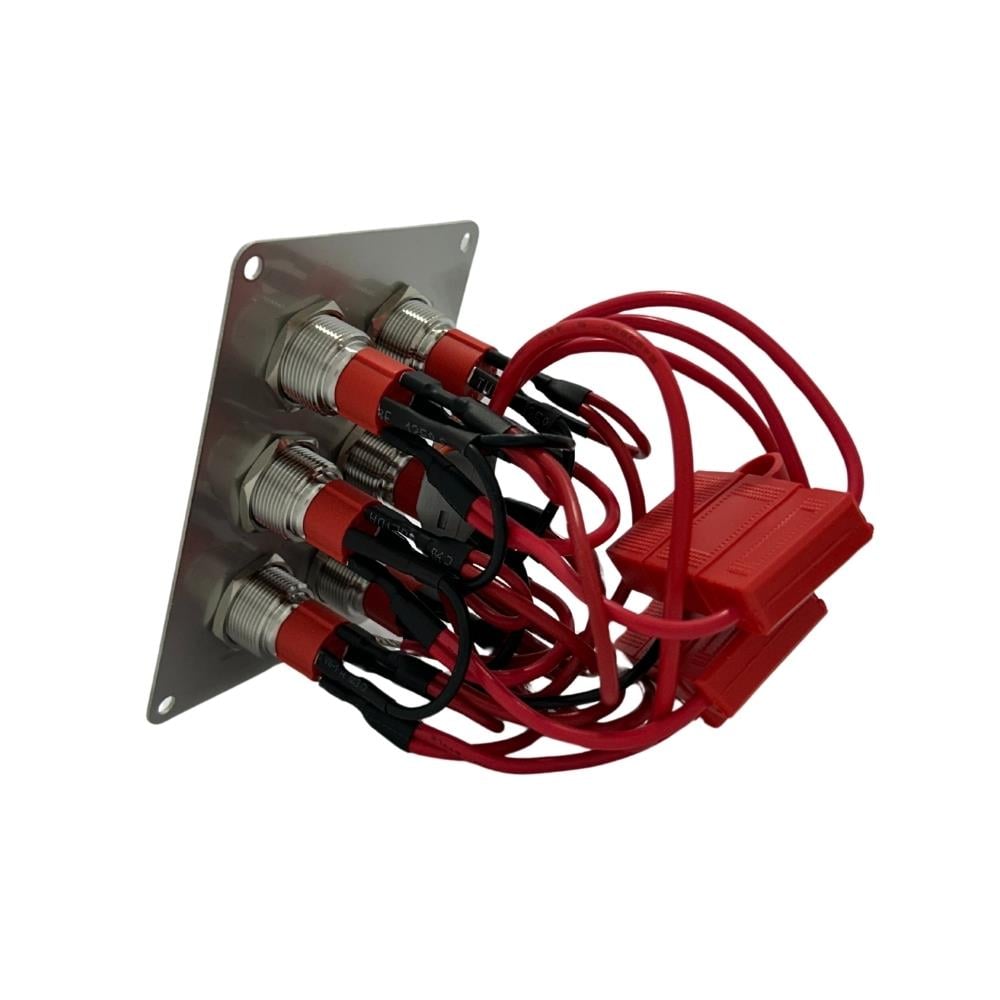 Krom 6'lı Switch Panel Sigortalı Kırmızı Işıklı