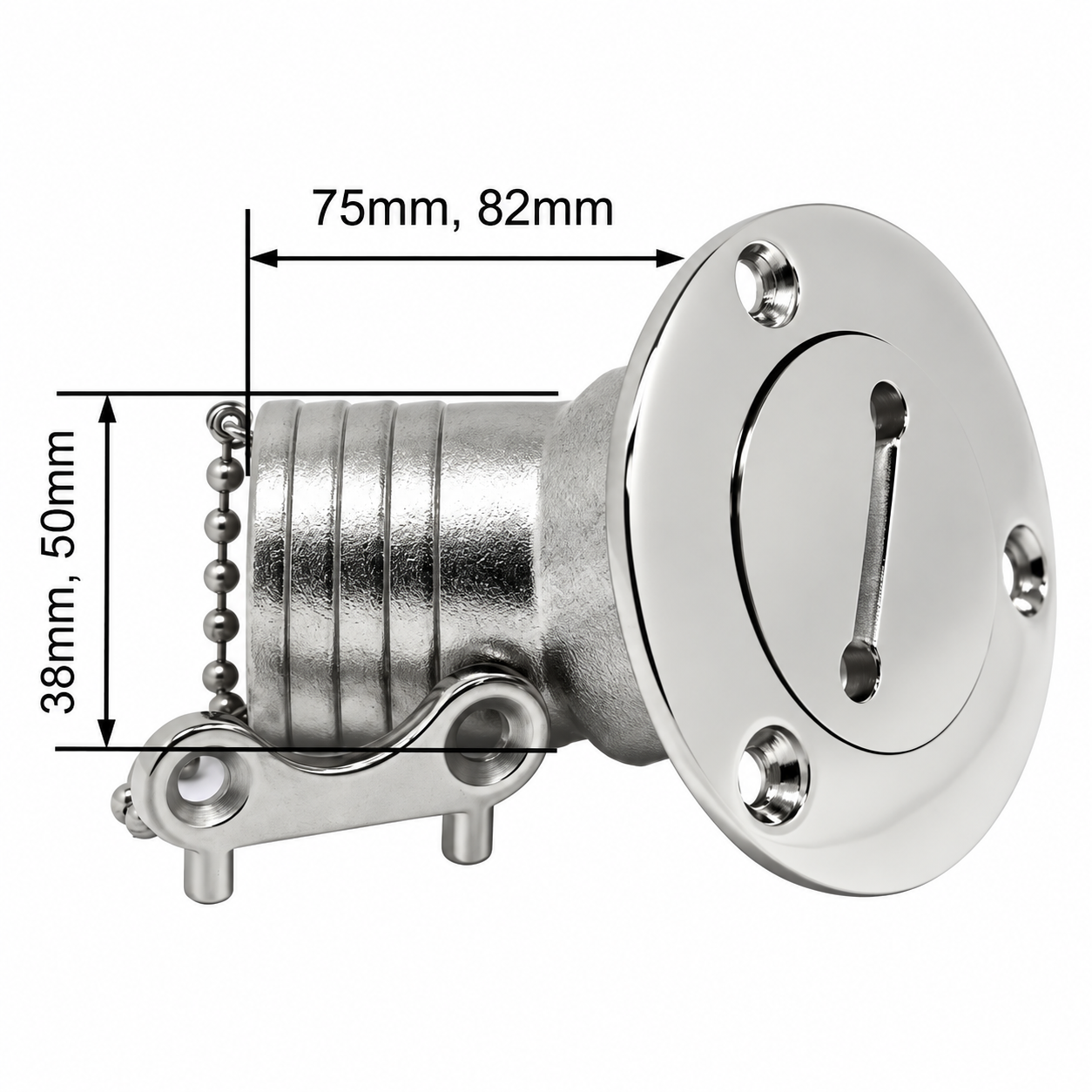 Krom Atık Su Dolum Ağzı 38 mm - Eğimli
